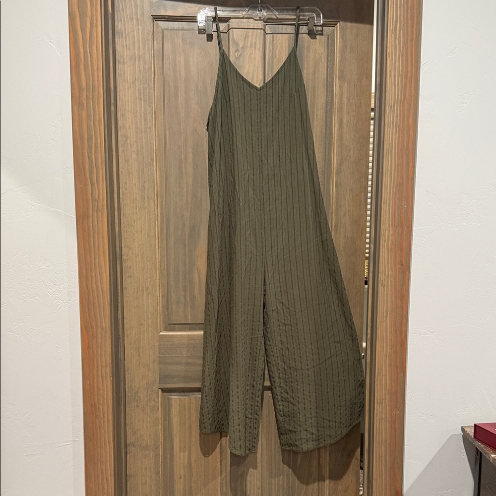 Mystree Khaki Green Strappy Jumpsuit